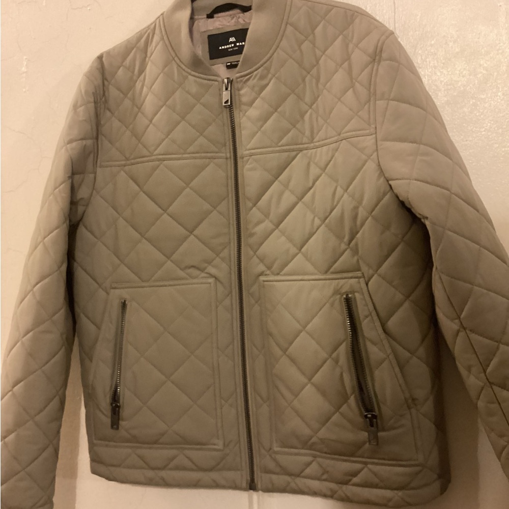 Andrew Marc NY Quilted Jacket size Medium kind of olive green/grey - Picture 2 of 8